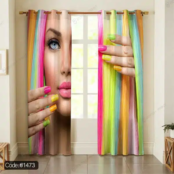 پرده پانچ چهره زن کد 1473