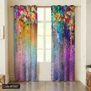 پرده چاپی آبرنگی گل کد 1567