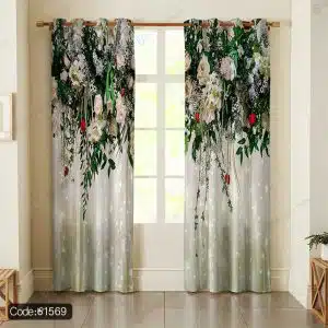 پرده چاپی آبرنگی گل کد 1569