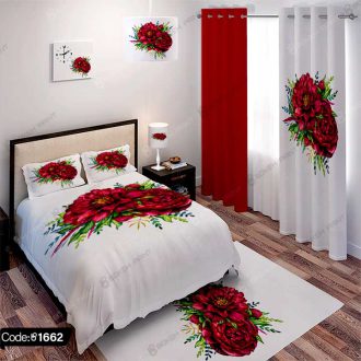 ست اتاق خواب گل قرمز کد 1662