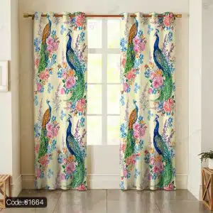 پرده چاپی طاووس و گل کد 1664