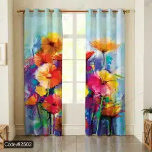پرده پانچ گل آبرنگی کد 2502