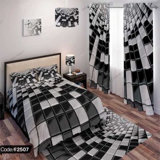 ست اتاق خواب هندسی سیاه و سفید کد 2507