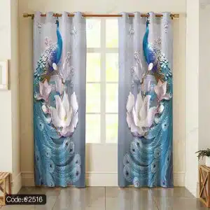 پرده پانچ طاووس و گل کد 2516