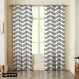 پرده چاپی ساده سیاه و سفید کد 2525