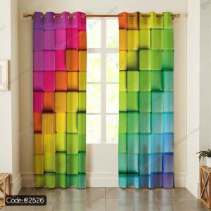 پرده پانچ هندسی رنگی کد 2526