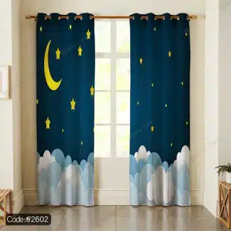 پرده چاپی ماه و ستاره کد 2602