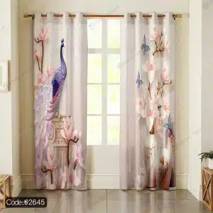 پرده چاپی طاووس کد 2645