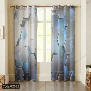 پرده چاپی هندسی سه بعدی کد 2682