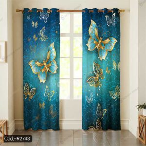 پرده چاپی پروانه سه بعدی کد 2743