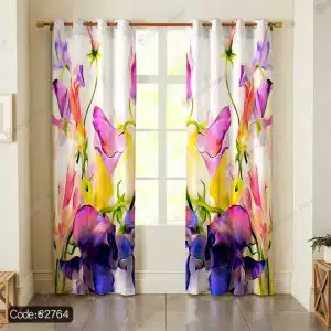 پرده چاپی گل آبرنگی کد 2764