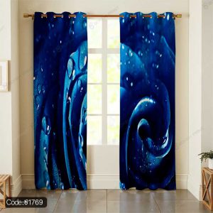 پرده چاپی گل رز آبی کد 1769