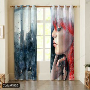 پرده پانچ آبرنگی زن کد 1826