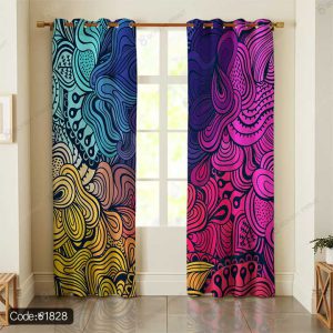 پرده پانچ فانتزی رنگی کد 1828