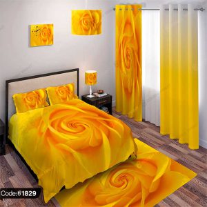 ست اتاق خواب گل رز زرد کد 1829