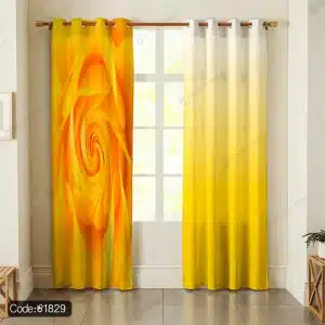 پرده چاپی گل رز زرد کد 1829