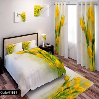 ست اتاق خواب گل زرد کد 1881