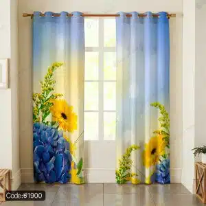 پرده چاپی آبرنگی گل کد 1900