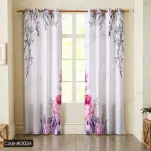 پرده چاپی آبرنگی گل کد 2034
