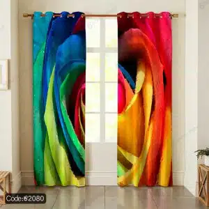 پرده چاپی گل رز رنگی کد 2080