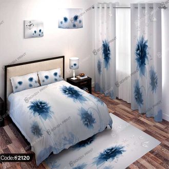 ست اتاق خواب گل آبی کد 2120