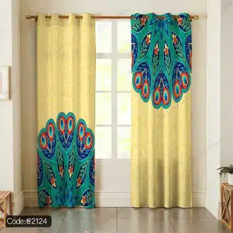 پرده چاپی پر طاووس کد 2124