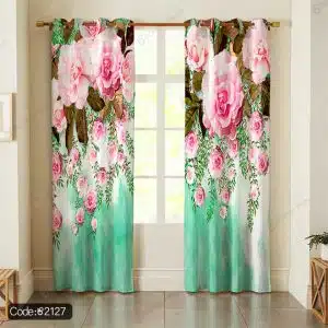 پرده چاپی آبرنگی گل کد 2127