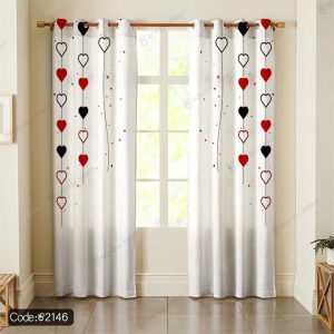 پرده چاپی آویز قلبی کد 2146