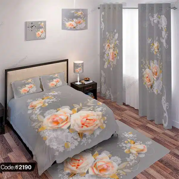 ست اتاق خواب گل سه بعدی کد 2190