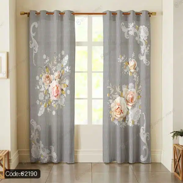 پرده چاپی گل سه بعدی کد 2190