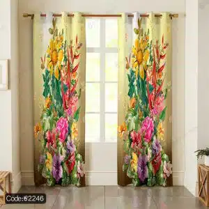 پرده چاپی آبرنگی گل کد 2246