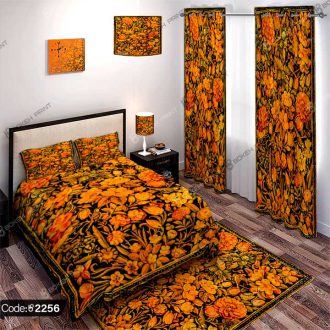 ست اتاق خواب گل نارنجی کد 2256
