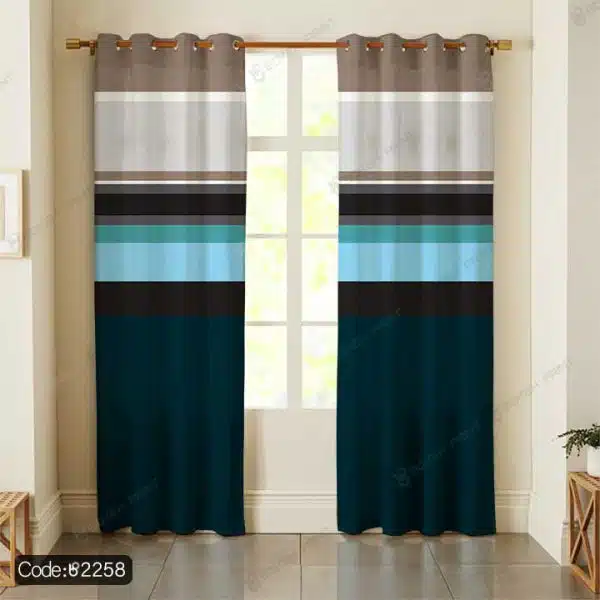 پرده چاپی رنگی ساده کد 2258