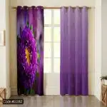 پرده پانچ گل بنفش کد 2282