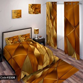 ست اتاق خواب هندسی طلایی کد 2326