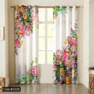 پرده چاپی گل آبرنگی کد 2329