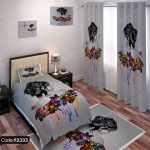 ست اتاق خواب نقاشی دختر و پروانه کد 2333