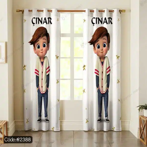 پرده چاپی پسر خجالتی کد 2388