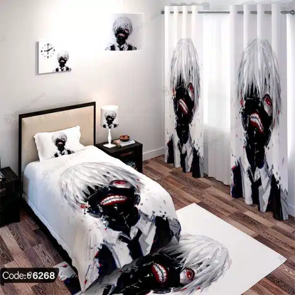 ست اتاق خواب انیمه طرح کانکی کد 6268 با طراحی زیبا و جالب از شخصیت محبوب کانکی، اتاق شما را به یک فضای پر از هیجان و رنگ‌های جذاب تبدیل می‌کند.