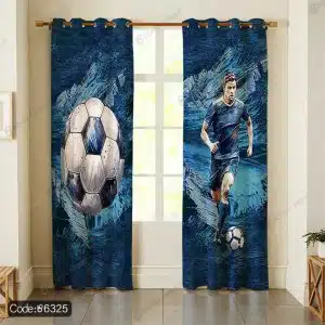 پرده طرح توپ فوتبال کد 6325 - پرده ورزشی با طراحی توپ فوتبال برای دکوراسیون اتاق