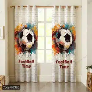 پرده طرح توپ فوتبال کد 6326 - پرده با طراحی توپ فوتبال برای دکوراسیون اتاق طرفداران فوتبال