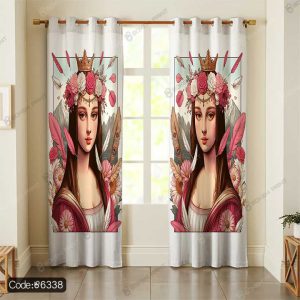 پرده طرح مونا لیزا کد 6338 با طراحی هنری و کلاسیک برای دکوراسیون داخلی