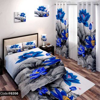 ست اتاق خواب گل آبی کد 6356