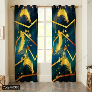 پرده پانچ سه بعدی طرح پر کد 6385 – طراحی هنری و مدرن برای دکوراسیون اتاق خواب