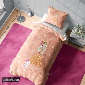 روتختی سه بعدی دختر خجالتی کد 6390 – طراحی فانتزی و دلنشین برای اتاق خواب دخترانه