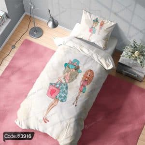 روتختی طرح دختر خجالتی کد 3916 – طراحی خاص و لطیف برای اتاق خواب شیک