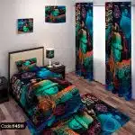 "ست اتاق خواب اکسسوری طرح نقاشی گرافیکی کد 4511 با طراحی هنری و مدرن، جلوه‌ای خاص به دکوراسیون اتاق خواب شما می‌بخشد."