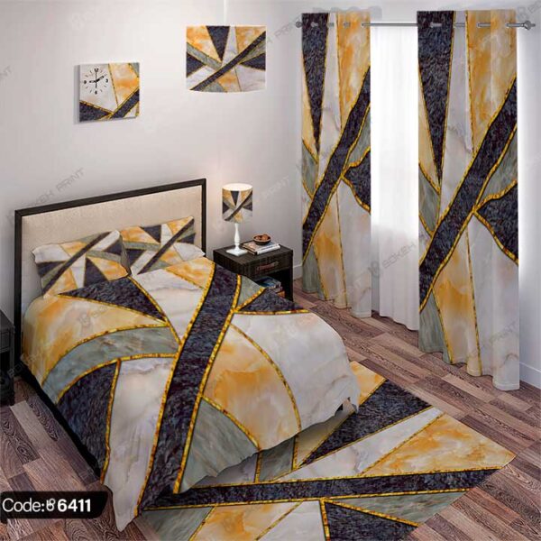 ست اتاق خواب اکسسوری طرح هندسی سه بعدی کد 6411، دکوراسیون مدرن و سه‌بعدی برای اتاق خواب