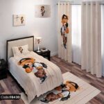 ست اتاق خواب اکسسوری طرح تدی کد 6430 با طراحی خرس تدی و رنگ‌های شاد، مناسب برای اتاق خواب کودکانه.