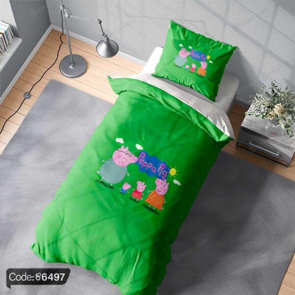 روتختی پپا پیگ Peppa Pig کد 6497 – دکوراسیونی فانتزی و شاد برای اتاق کودک روتختی طرح پپا پیگ Peppa Pig کد 6497، انتخابی جذاب برای اتاق خواب کودکان و طرفداران این کارتون محبوب.